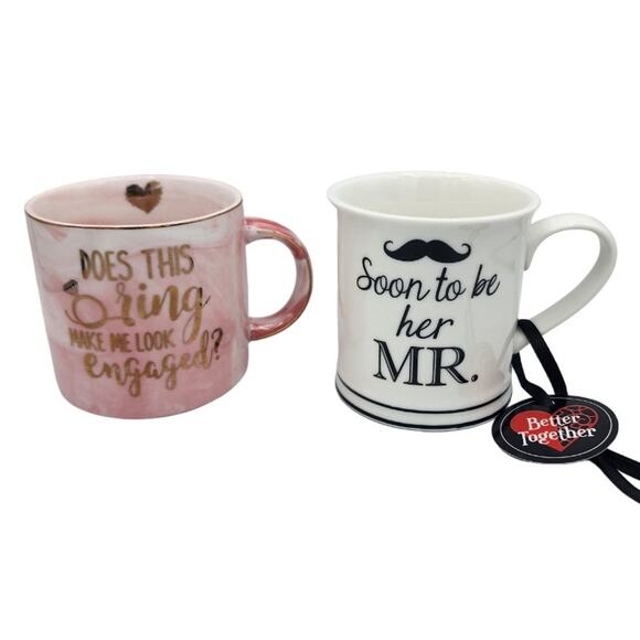 Does This Ring Make Me Look Engaged & Soon To Be Her Mr. Ceramic Coffee Tea Mugs - Picture 1 of 12
